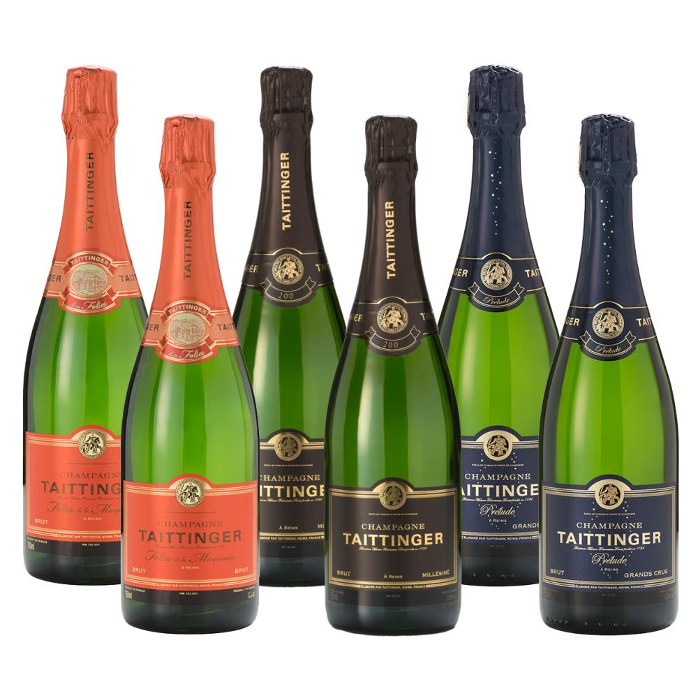Crate of 6 The Taittinger Crue Collection